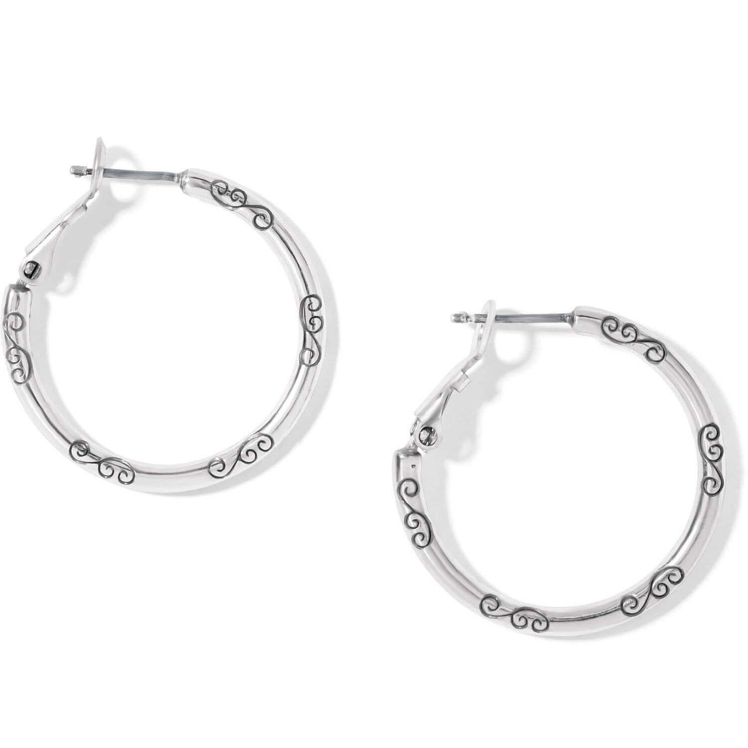 Small Earring Charm Hoops - Silver