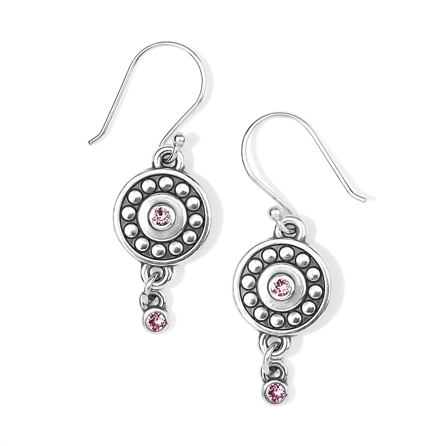 DNR-Pebble Dot Medali Reversible French Wire Earrings -  October-Light Rose
