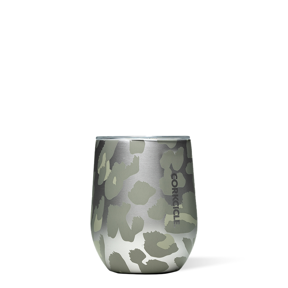 STEMLESS 12 OZ SNOW LEOPARD