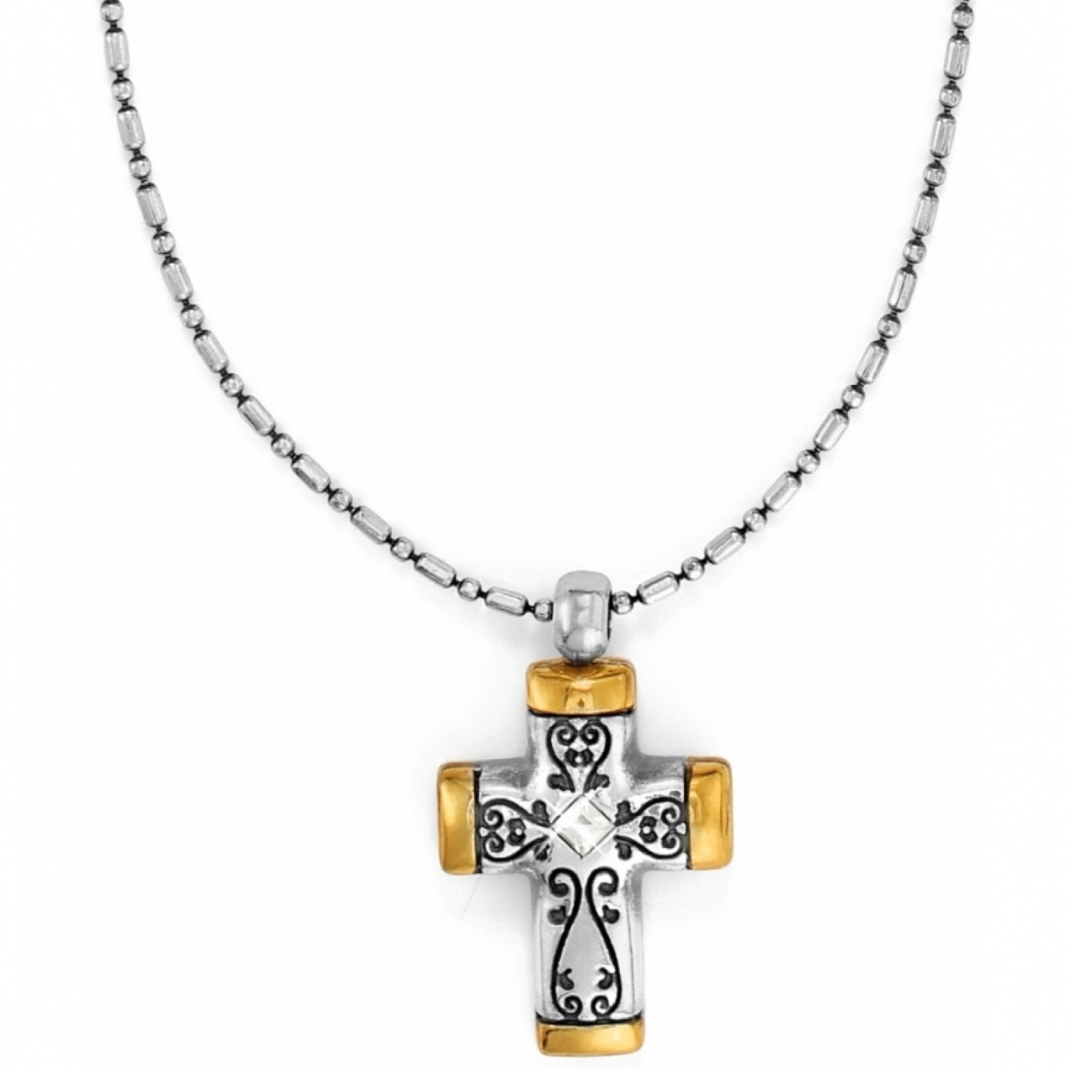 Venezia Petite Cross Necklac Silver-Gold