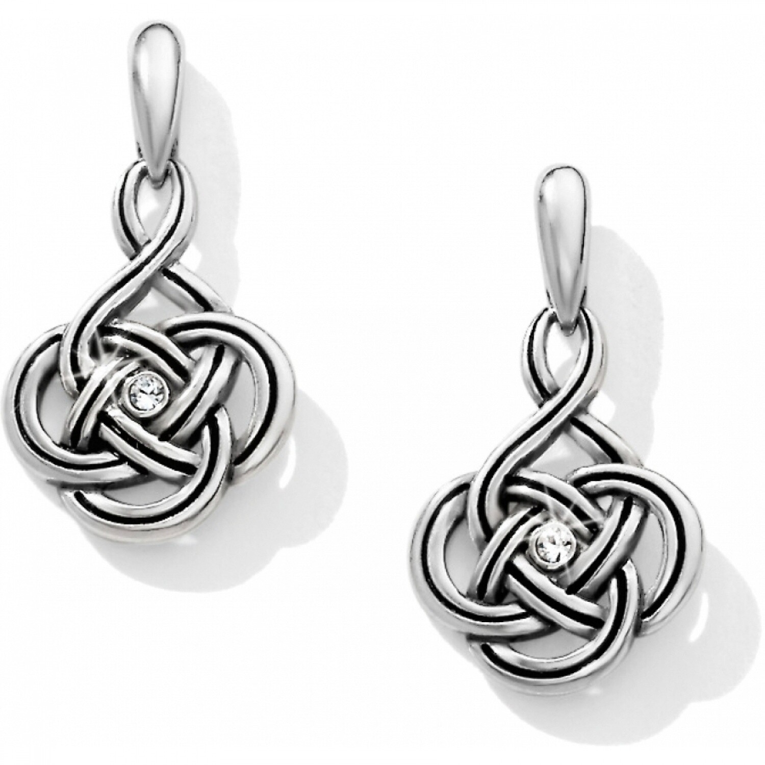 Interlok Petite Post Drop Earrings - Silver