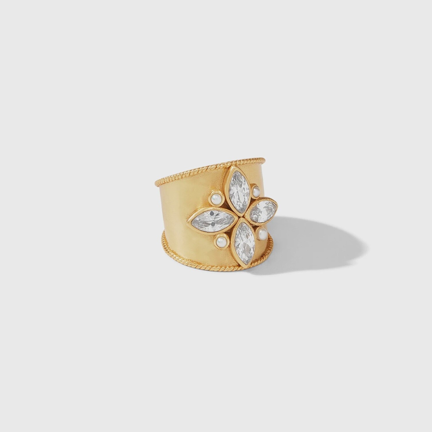 Monaco Statement Ring Cubic Zirconia and Pearl - 7