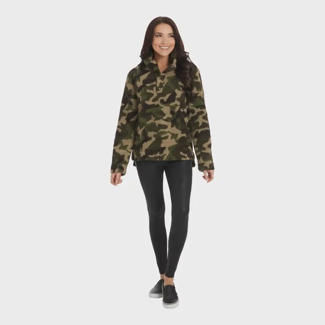 Tan Leopard Brady Sherpa Pullover