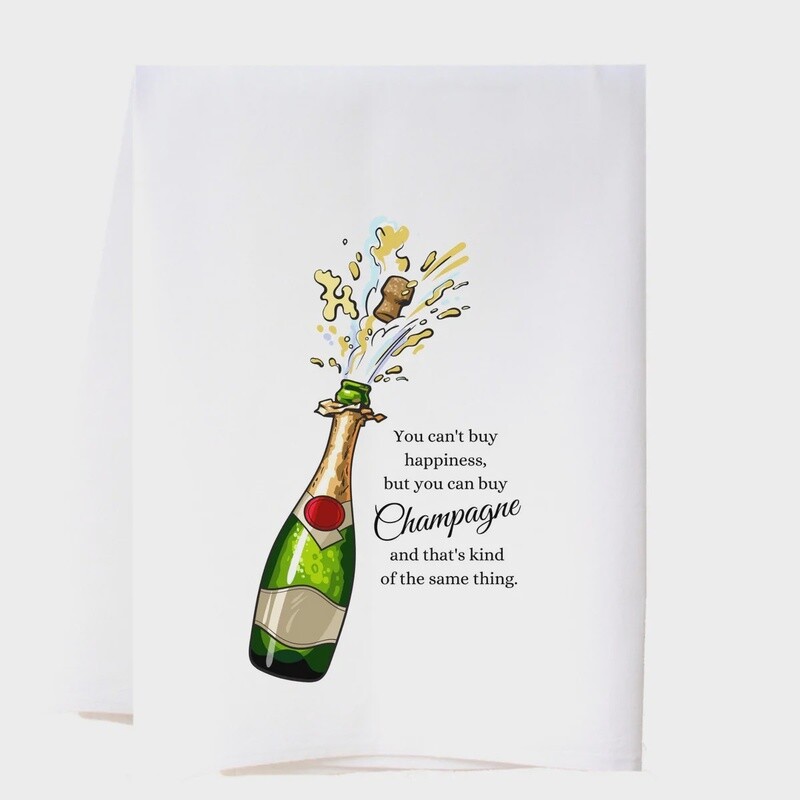 CAN&#39;T BUY HAPPINESS FLOUR SACK TOWEL