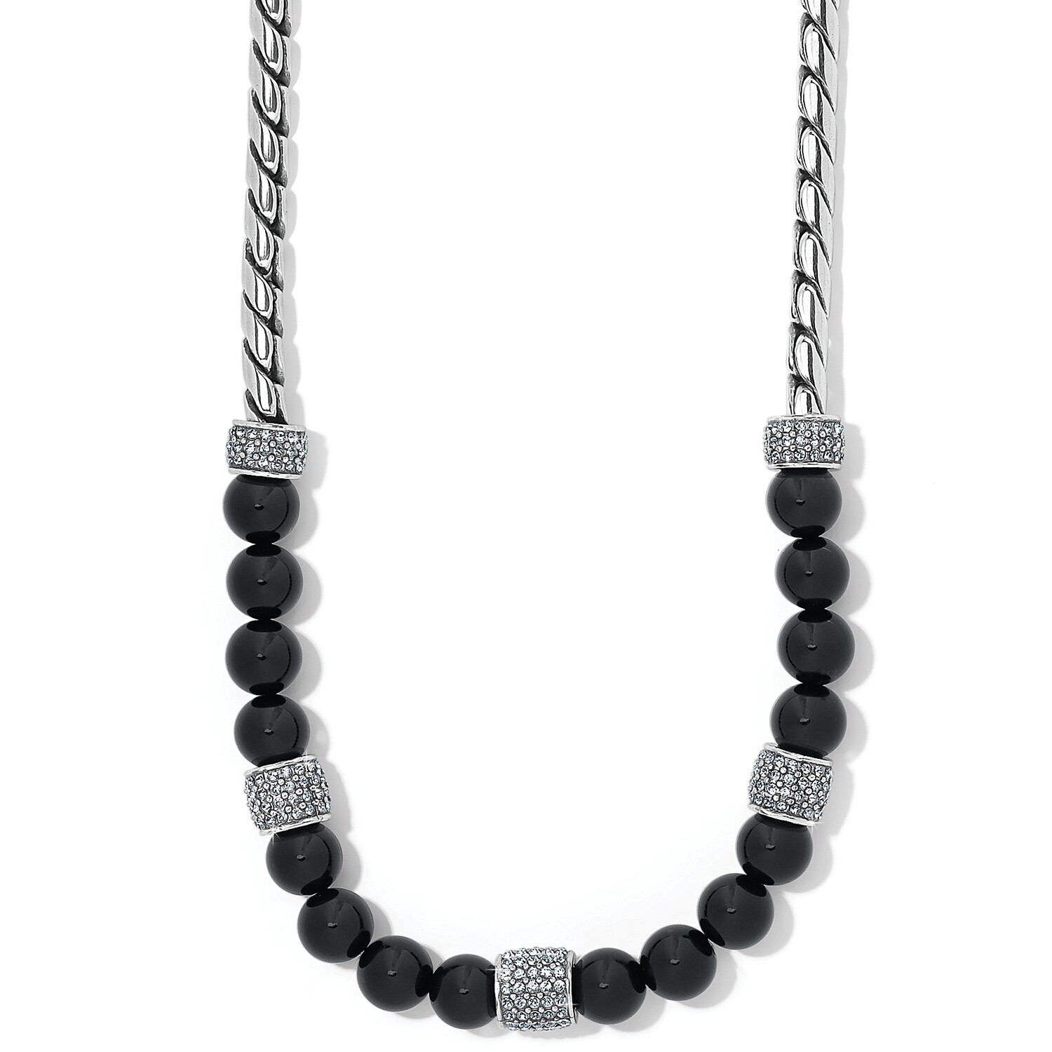 Meridian Necklace Black-Silver