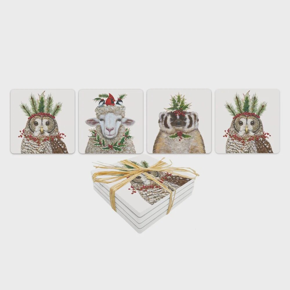 Christmas Parade Dolomite Coaster Set