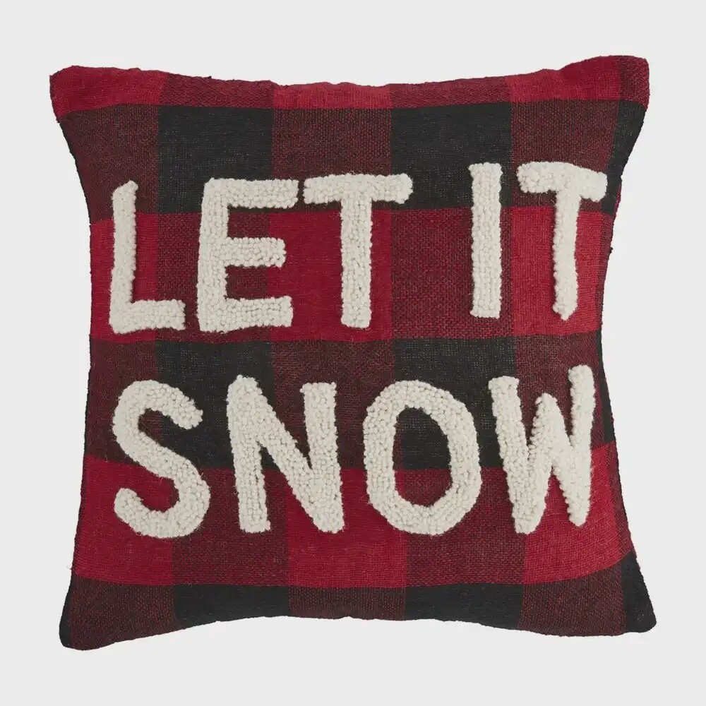 Let It Snow Check Pillow