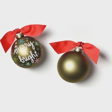 Merry and Bright Stars 100MM Glass Ornament