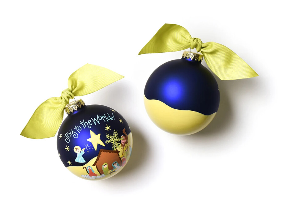 Joy To The World Nativity 100MM Glass Ornament