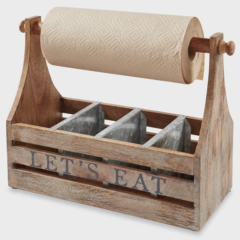 LET&#39;S EAT PAPER TOWEL TABLE CADDY