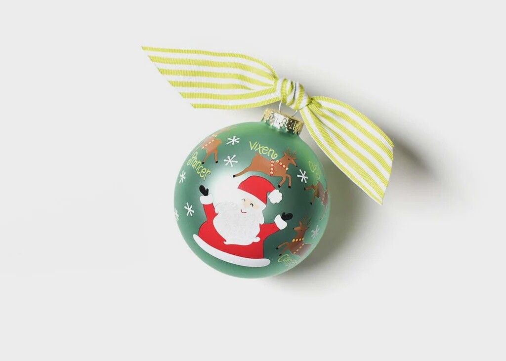 Christmas Calling Reindeer 100MM Glass Ornament