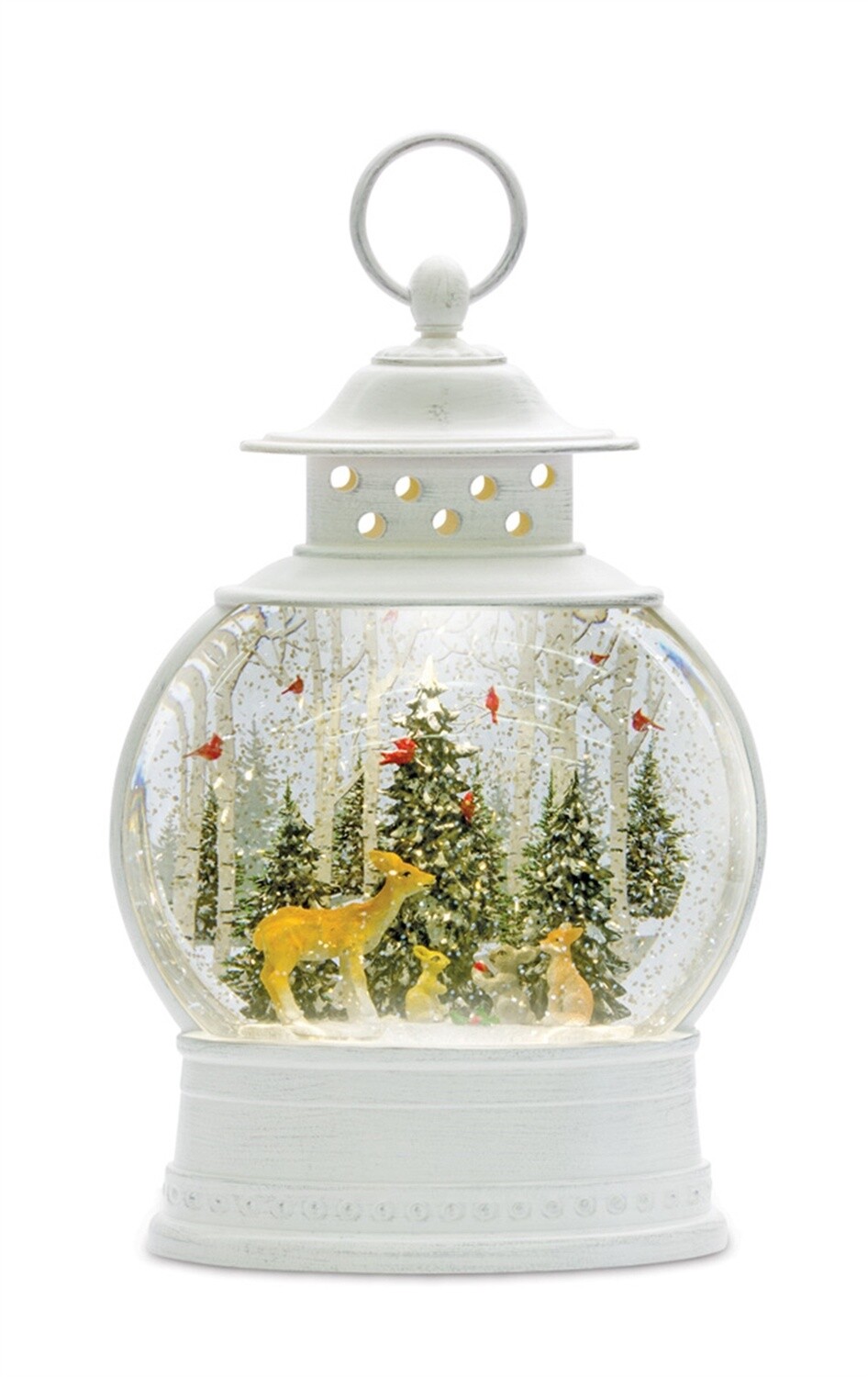 Snow Globe Lantern w/Deer
