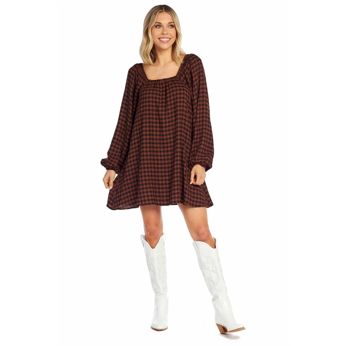 Kirsten Swing Dress Plaid