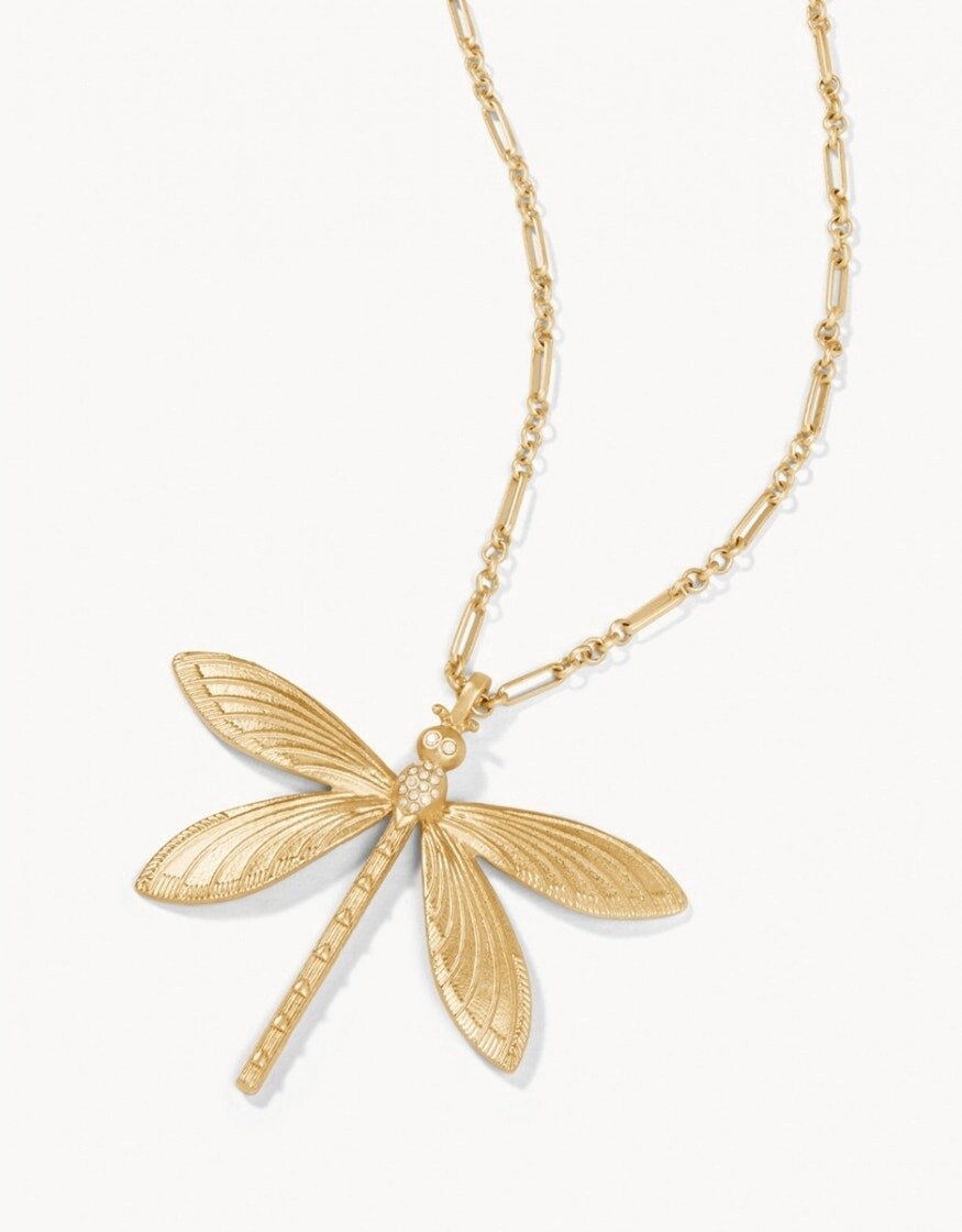 DRAGONFLY NECKLACE 32&quot; WHITE OPAL