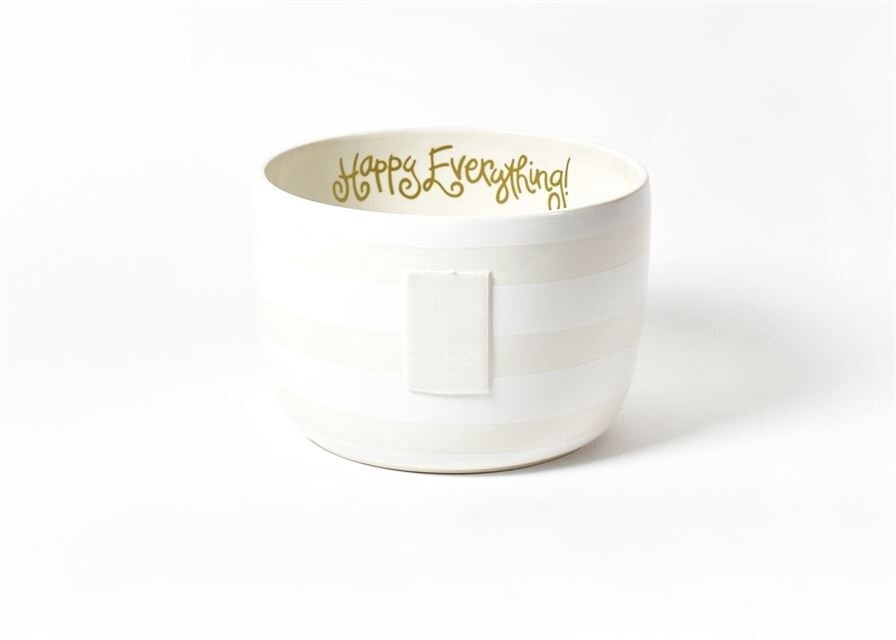 White Stripe Happy Everything Big Bowl