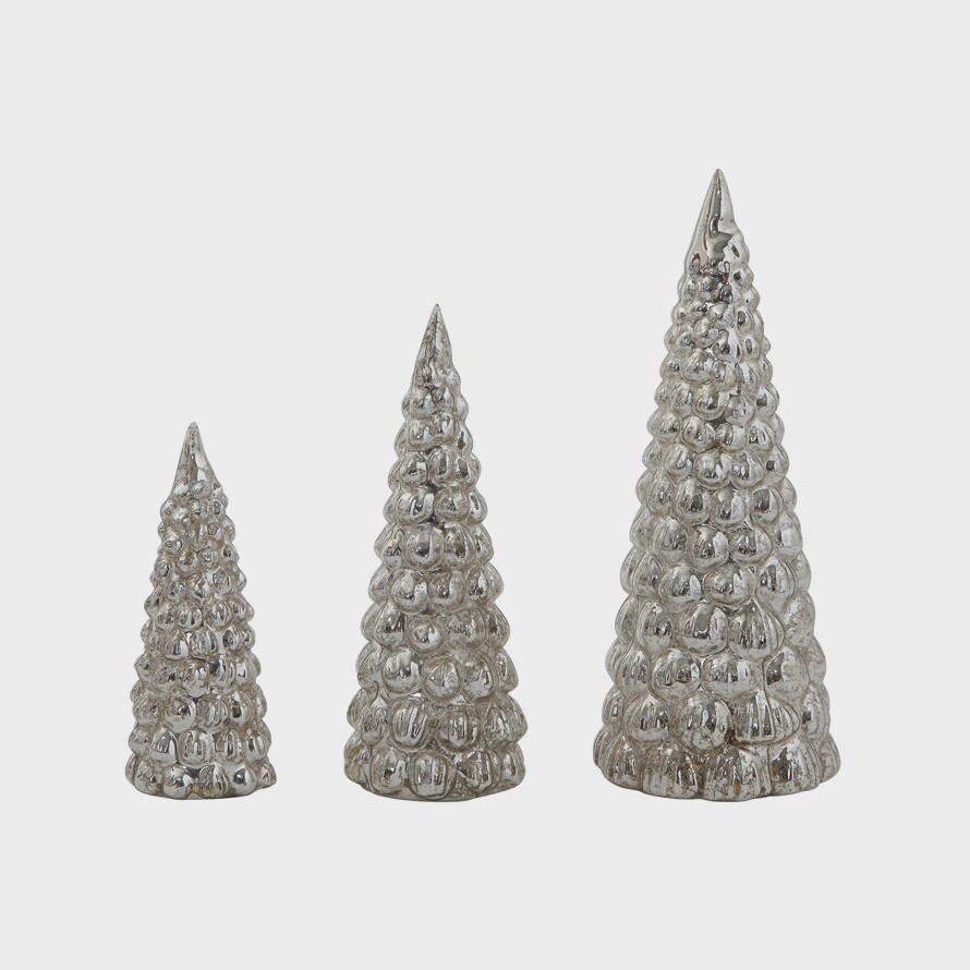 Embossed Mercury Glass Trees