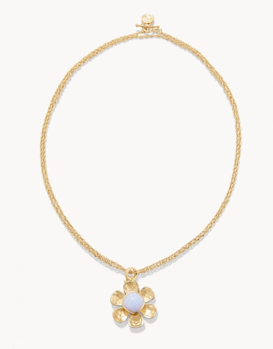 PRIMROSE NECKLACE BLUE CHALCEDONY