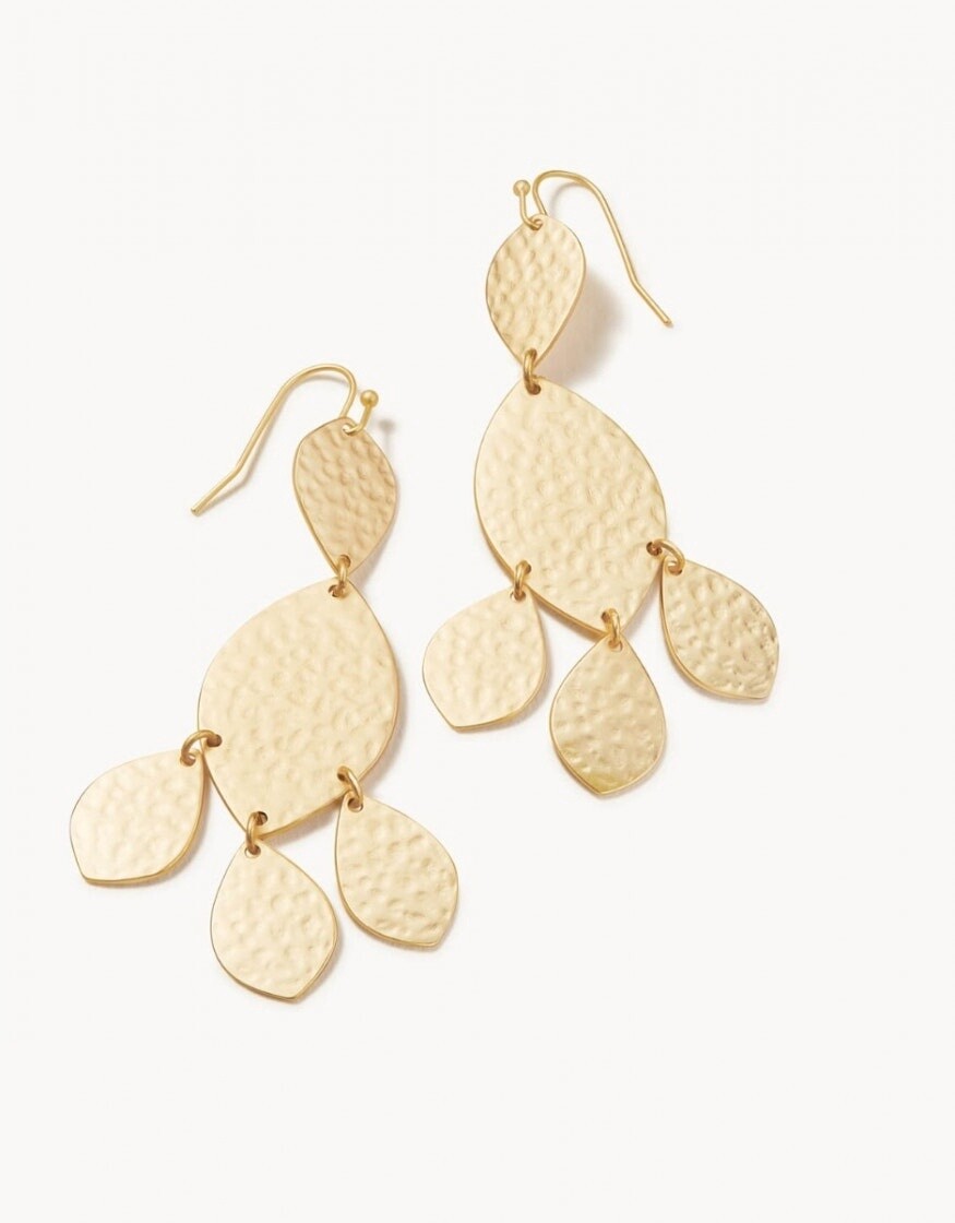 Teardrop Chandelier Earrings Gold