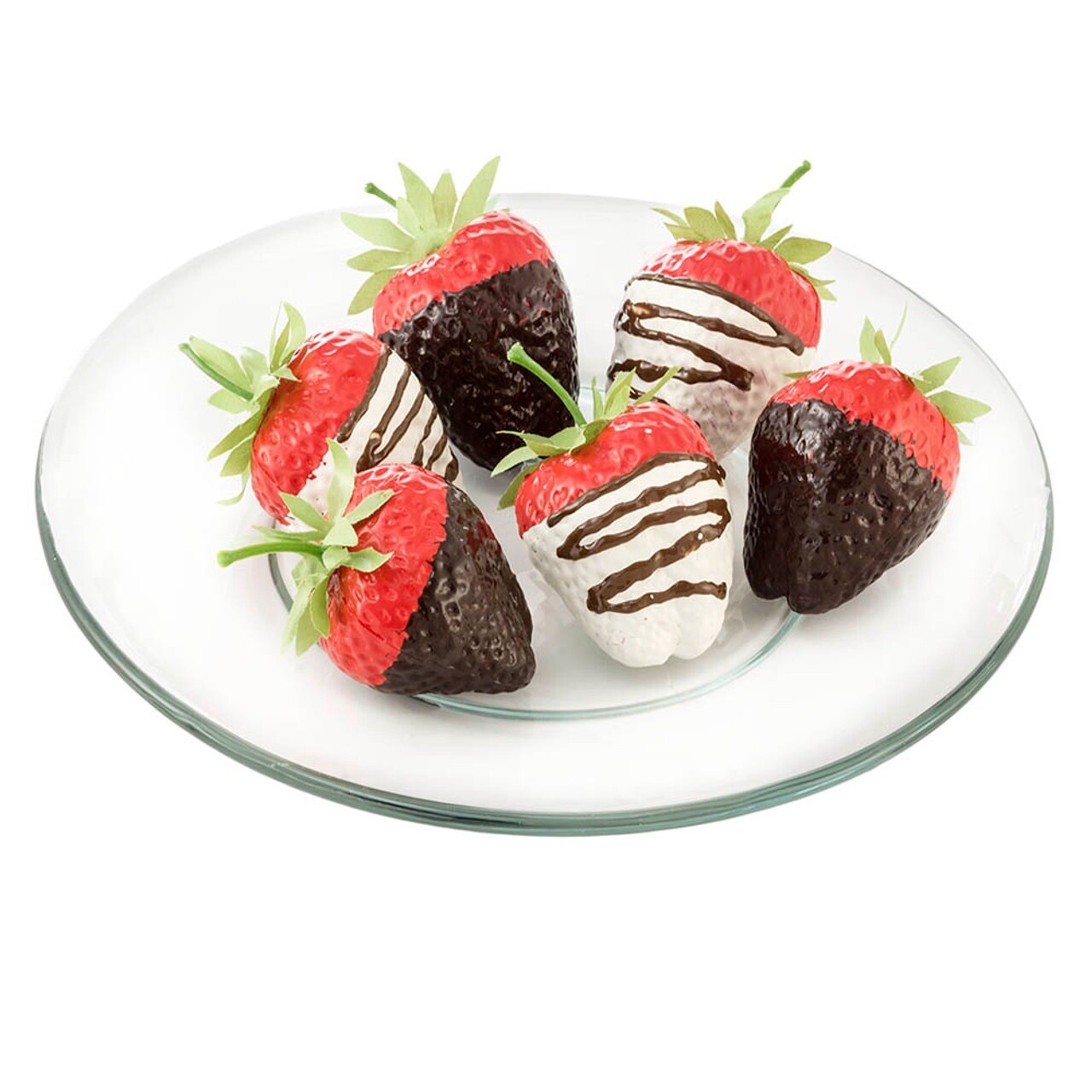 Strawberry - White &amp; Dark Chocolate Dipped - Plated