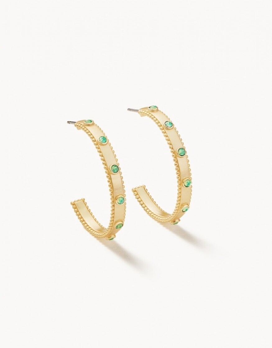 ATLANTIC OPAL HOOP EARRINGS