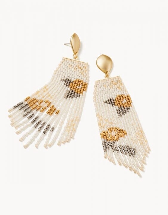 Bitty Bead Earrings Salt Marsh Cream