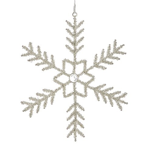 9&quot; BEADED SNOWFLAKE ORNAMENT