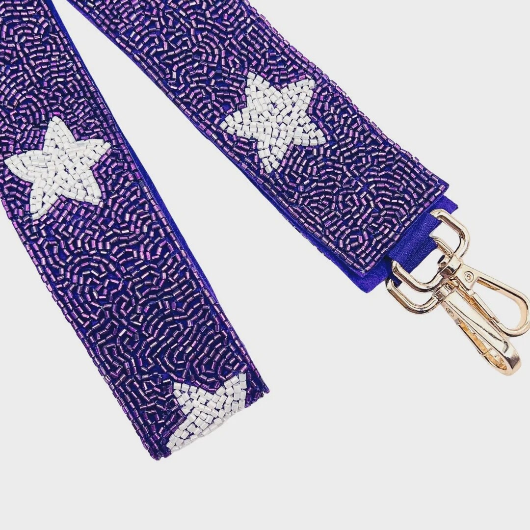 Purple/White Star Beaded Strap