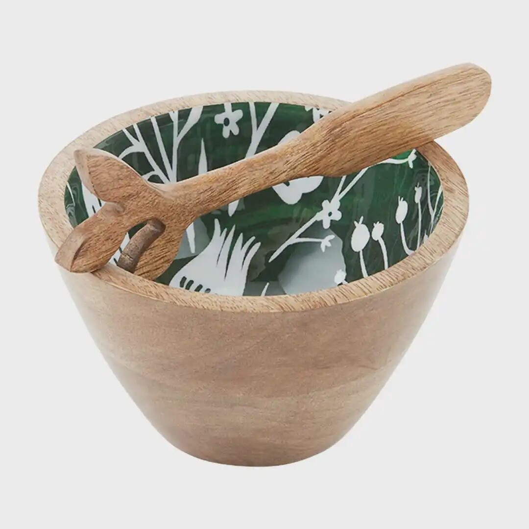 Green Floral Dip Bowl Set