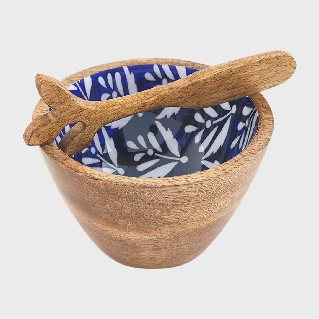 Blue Floral Dip Bowl Set