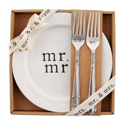 Mr. &amp; Mrs. Cake Plate Set