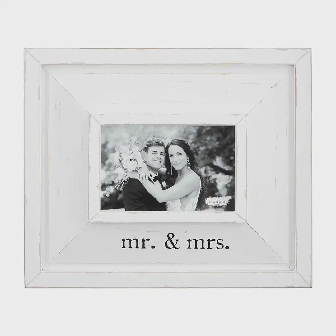 Mr. and Mrs.  Wood Picture Frame 4x6
