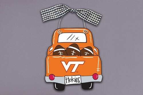 VA Tech Wood truck Ornament