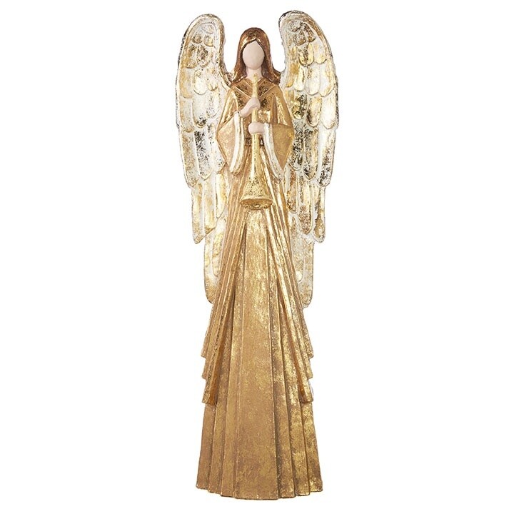 28.5&quot; GILDED ANGEL W/ HORN