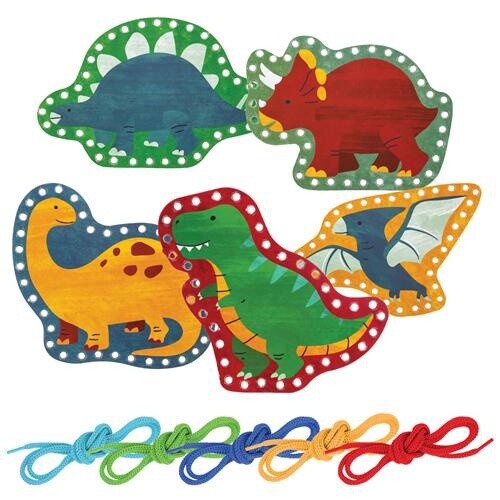 Lacing Card Sets GREEN DINO