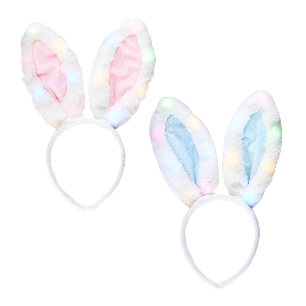 Blue Light Up Bunny Headband