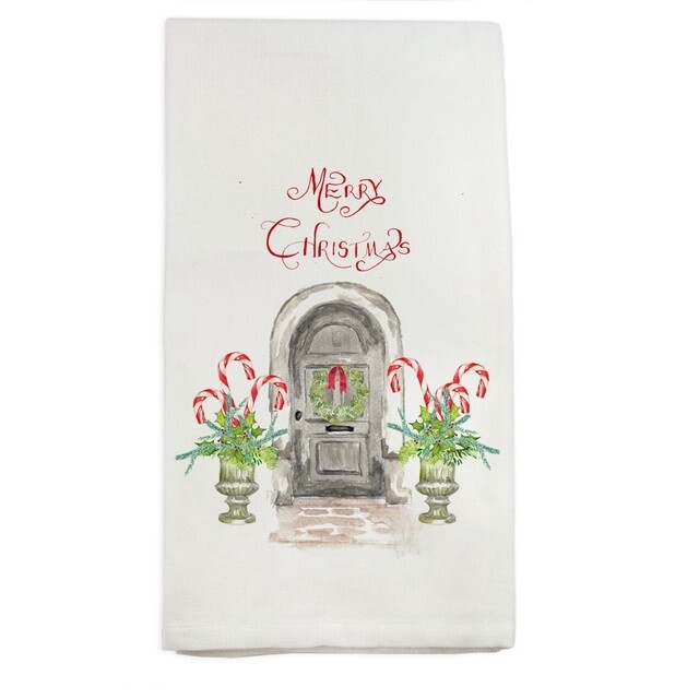 Gray Door With Candy Canes Merry Christmas