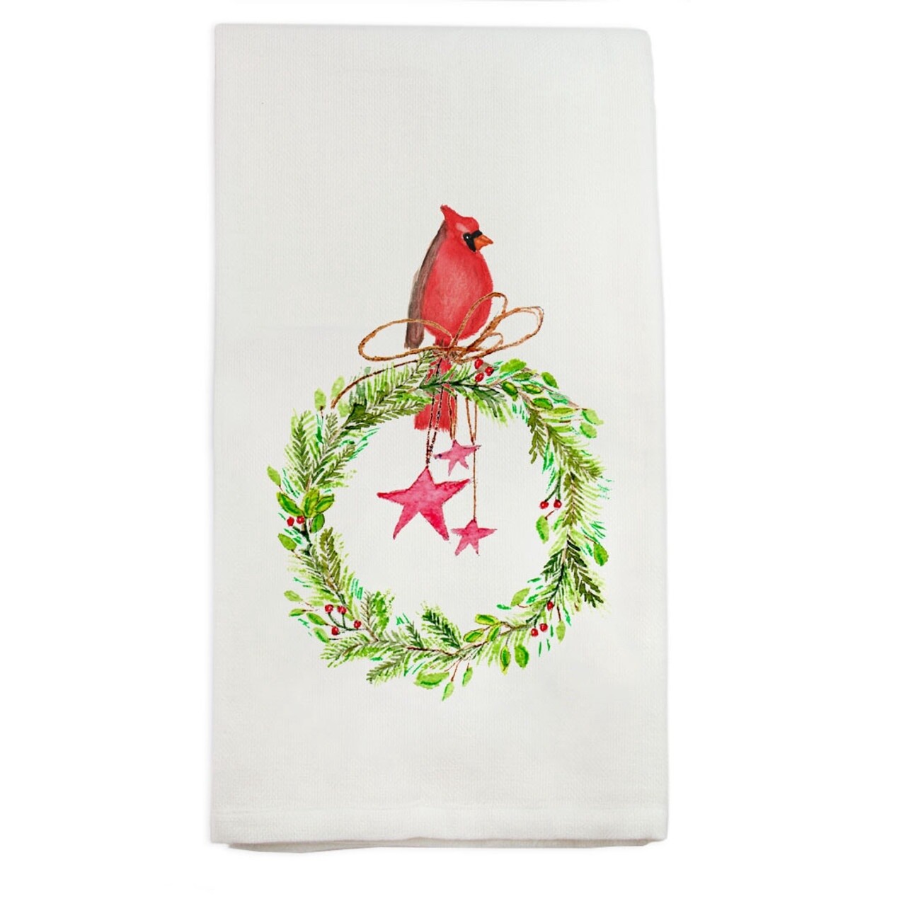 Cardinal on Wreath with Stars