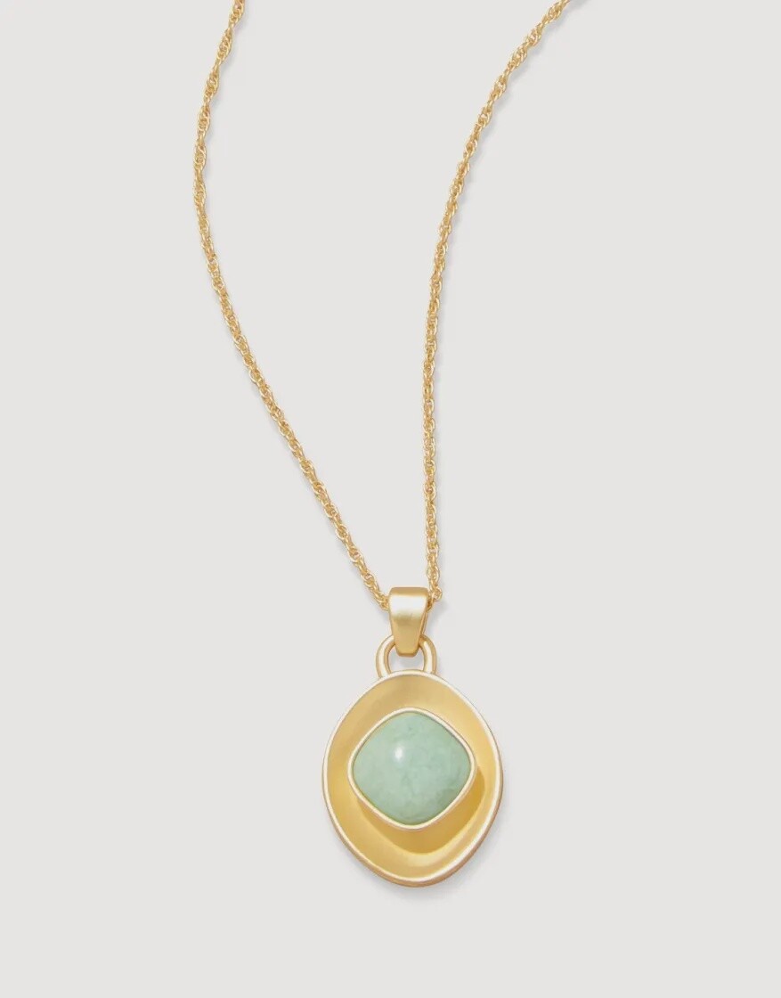 Stone Necklace 17&quot; Green Adventurine