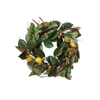 Lemon and Magnolia Leaf Wreath