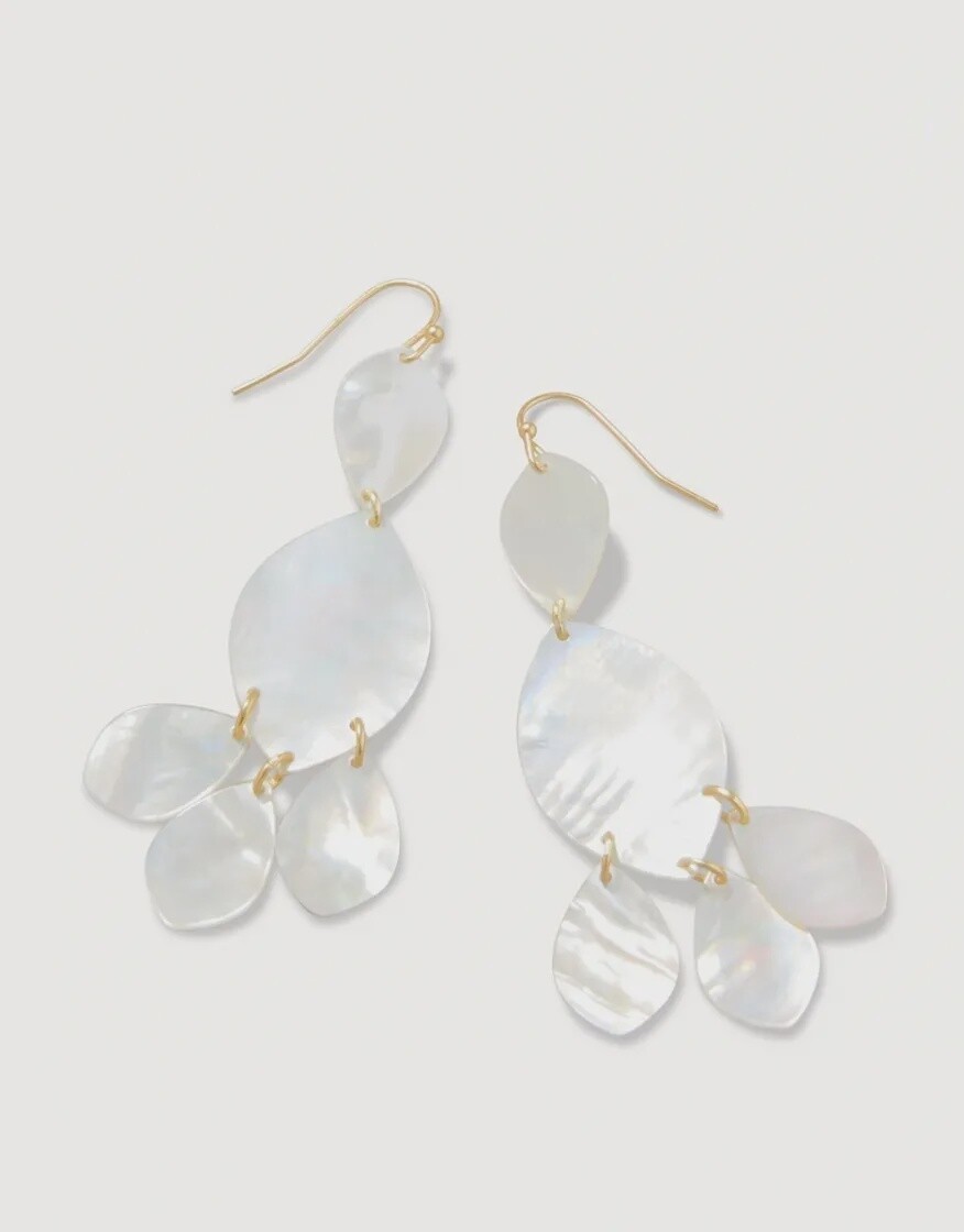 TEARDROP CHANDELIER EARRINGS MOTHER-OF-PEARL