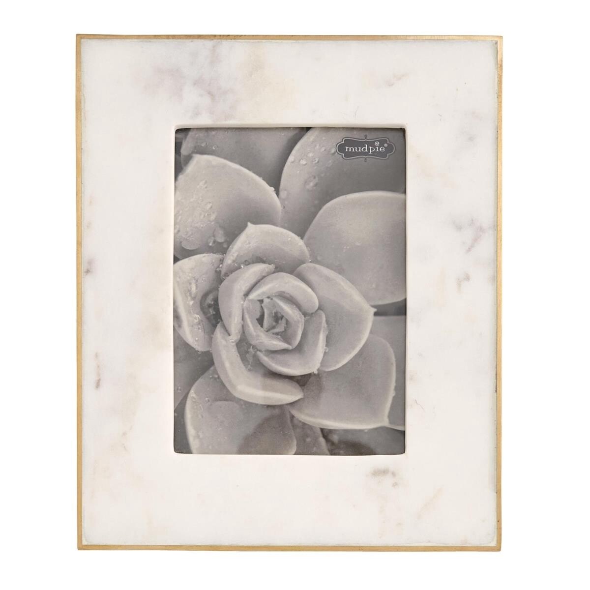 5x7 Marble &amp;  Gold Frame