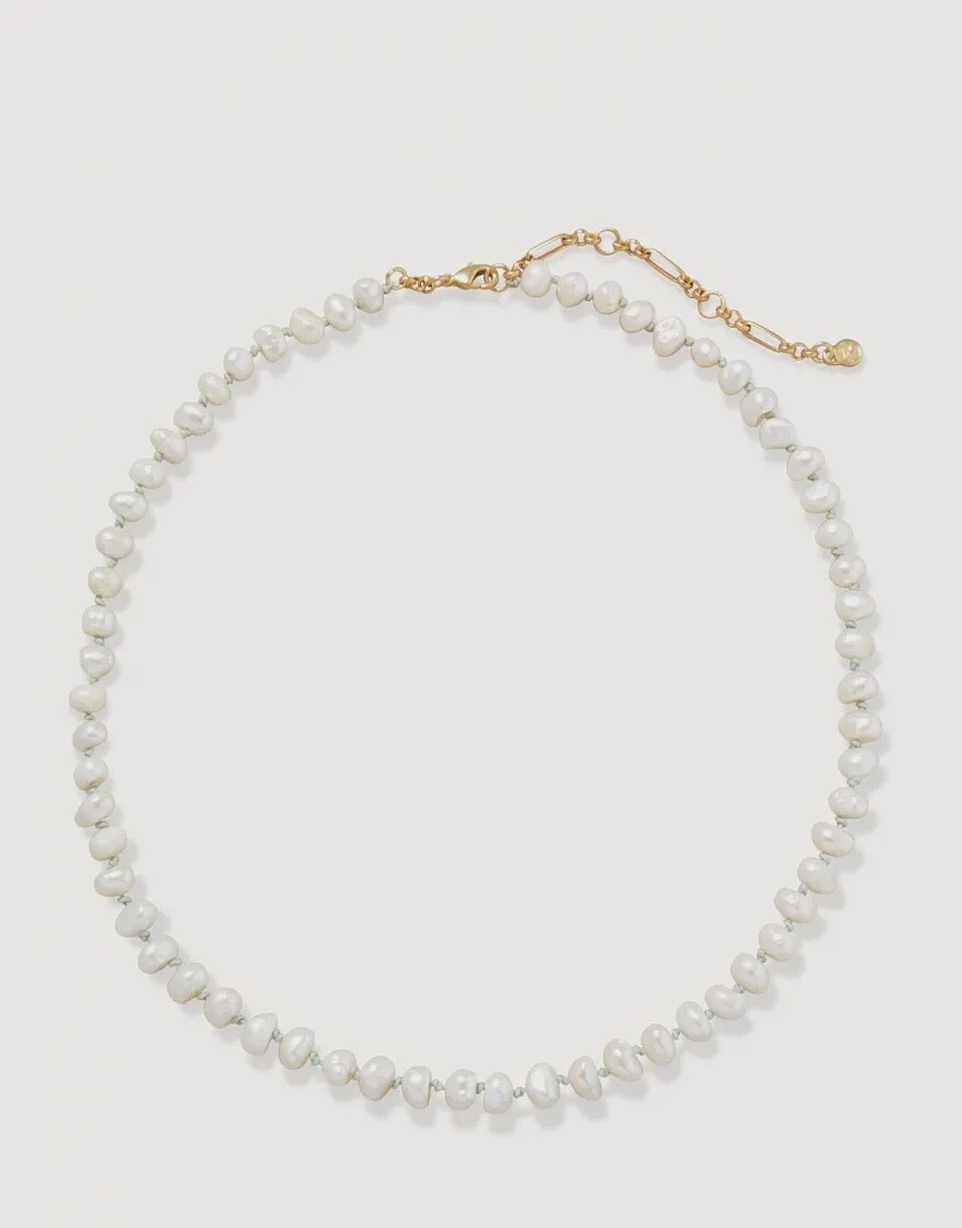 Pearl Rope Necklace 17&quot; Pearl/Sea Foam