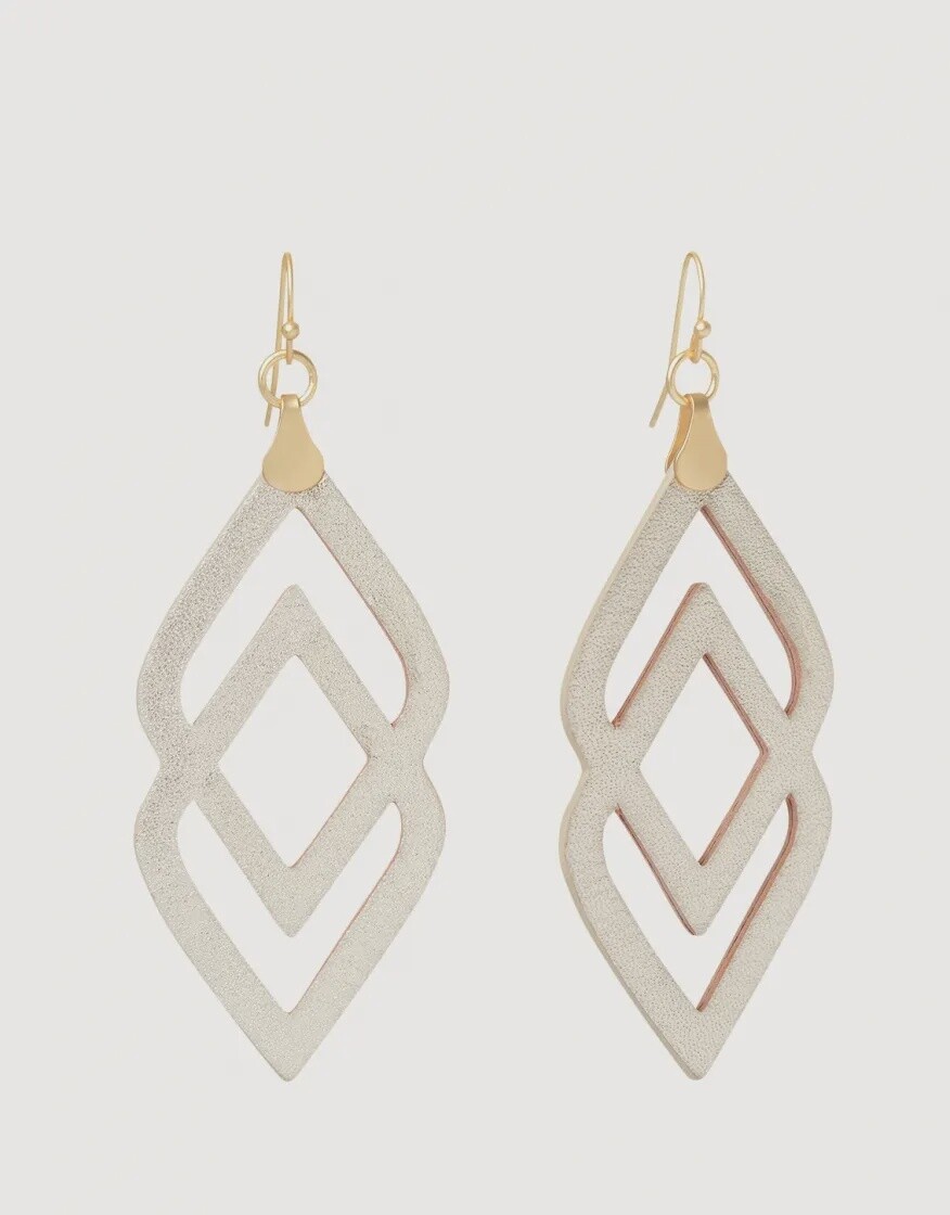 Deco Drama Leather Earrings Gold