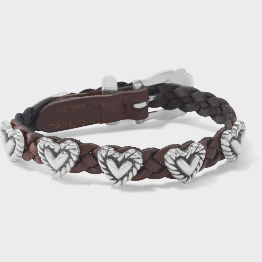 Roped Heart Braid Bandit Bracelet - Brown
