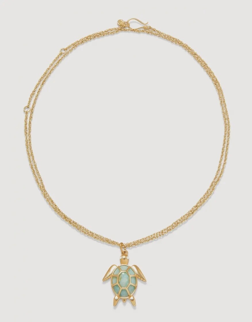 GREEN SEA TURTLE NECKLACE AMAZONITE