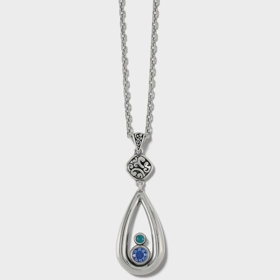 Elora Gems Teardrop Necklace Sapphire-Emerald