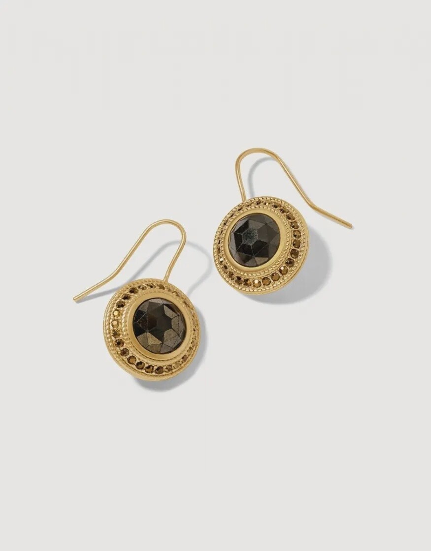 Medallion Earrings Pyrite
