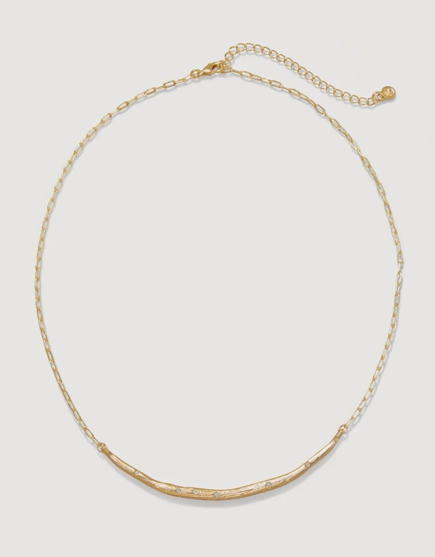 Sand Bar Necklace 17&quot; White Opal