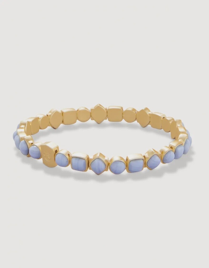 MAERA STRETCH BRACELET RECYCLED BLUE CHALCEDONY