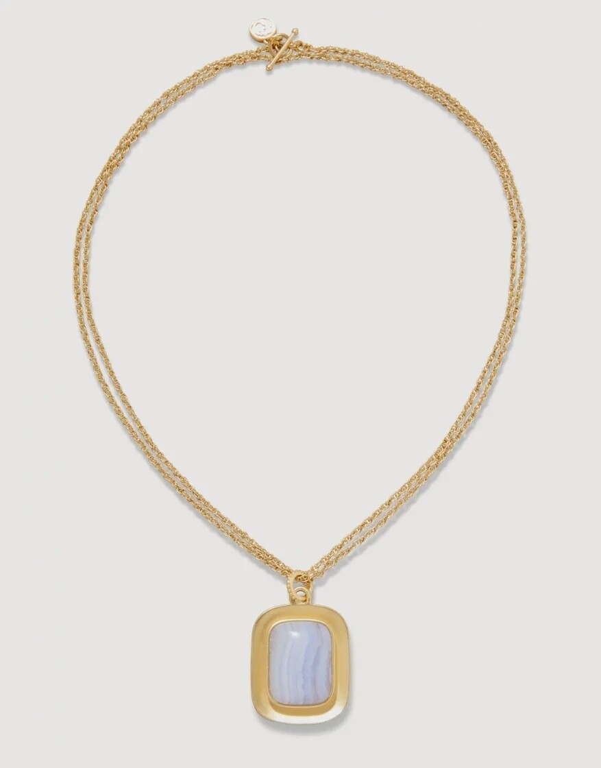 MASON NECKLACE BLUE CHALCEDONY